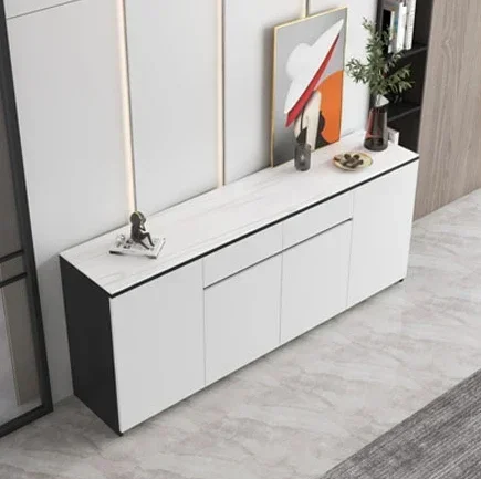 

Customized Xihan Meal Side Cabinet Solid Wood Rock Plate Wall Integrated Living Room Storage Cabinet Storage Cabinet