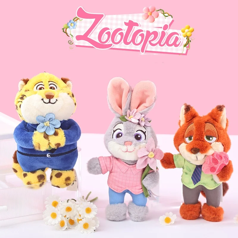 

Classic Anime Genuine Zootopia Judy Hopps Nick Wilde Plush Dolls Keychains Small Pendant Christmas Birthday Graduation Gifts