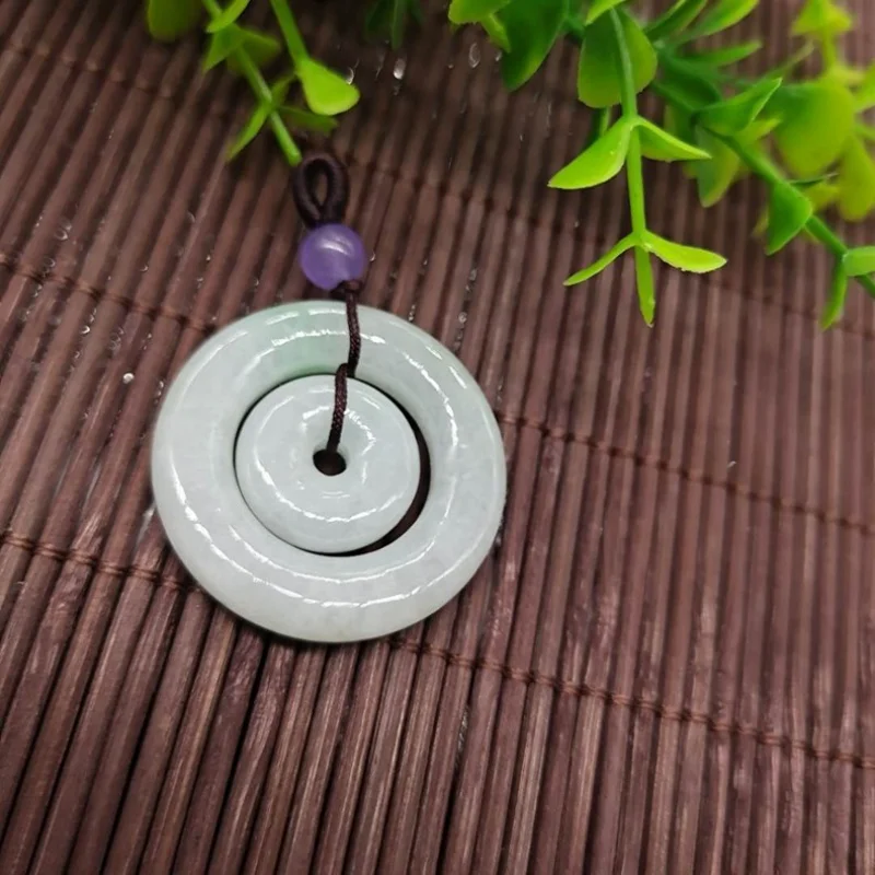 Wholesale Myanmar Jade Concentric Ring Pendant