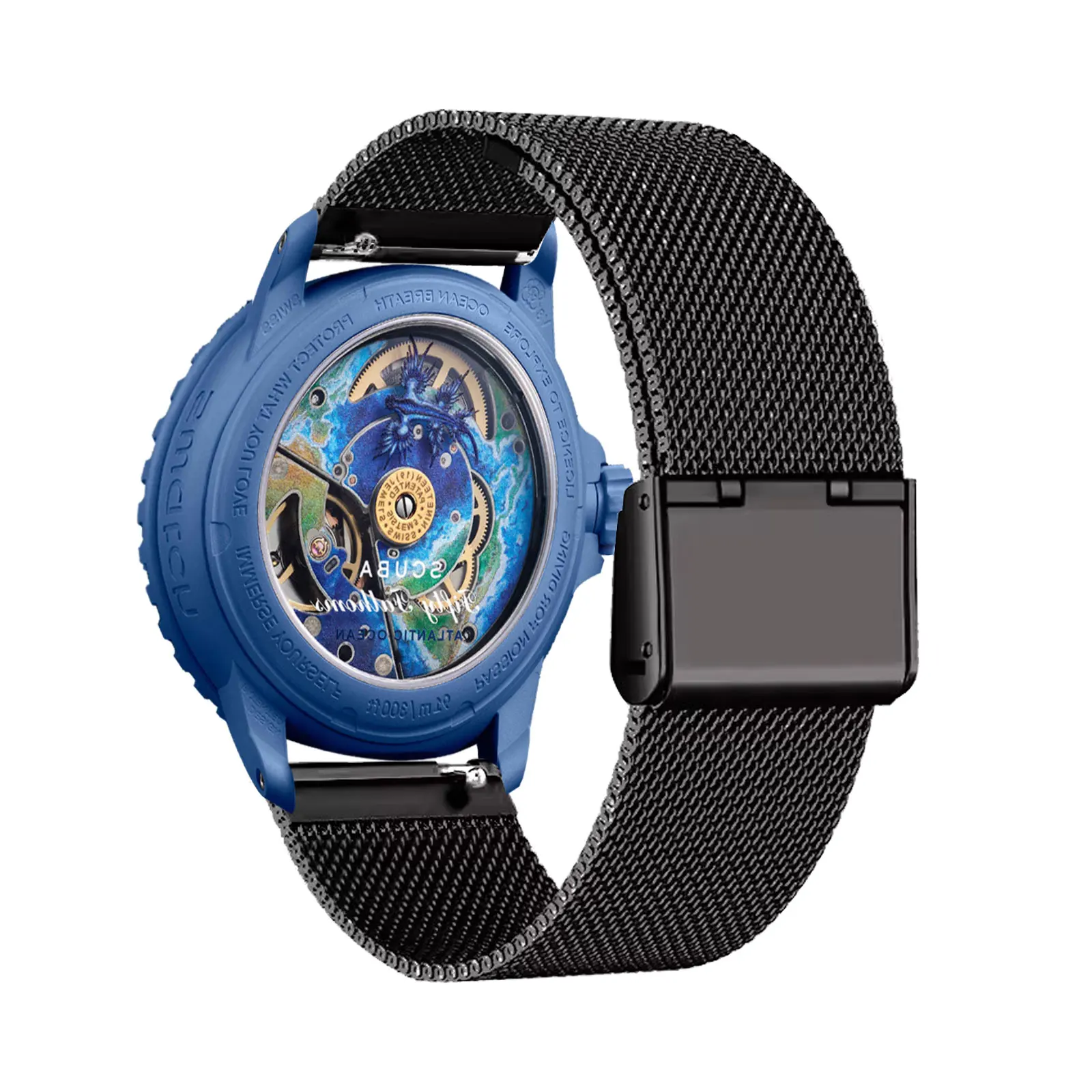 

Metal Bands for Blancpain X Swatch 22mm Band, Stainless Steel Mesh Breathable Strap