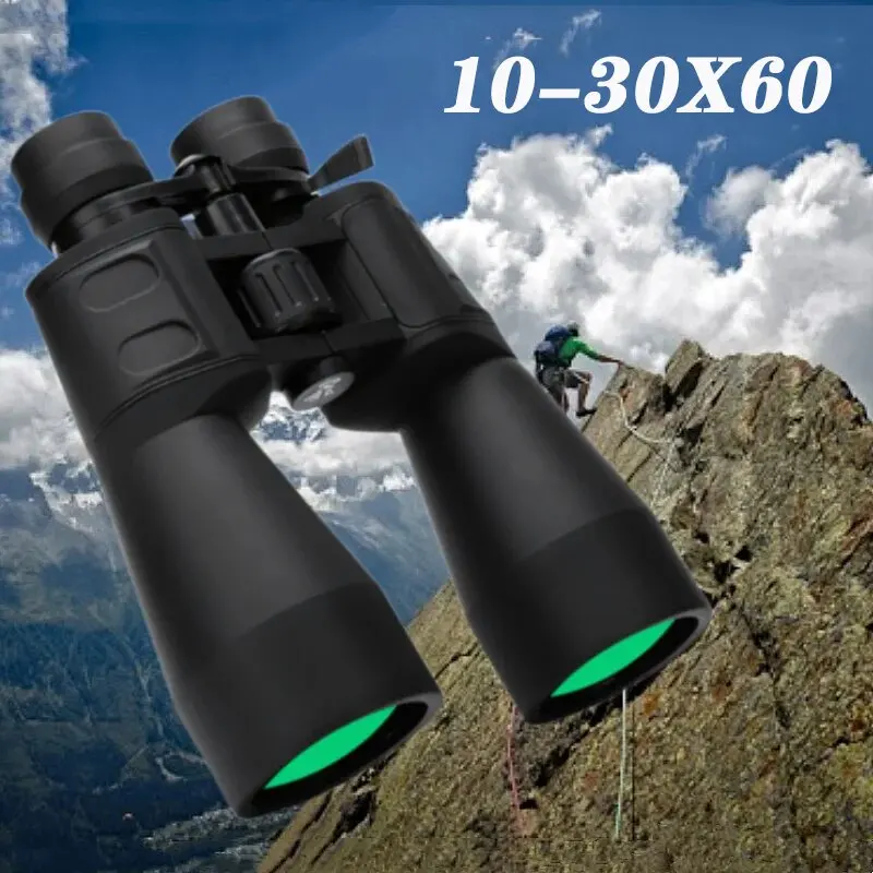 Binoculars 10-30x60 High Zoom Telescope Bak4 Prism Portable For Show Watching Camping Bird Watching Concert Hunting Hiking