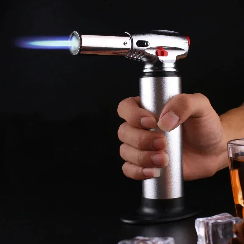 

Outdoor Baking and Barbecue Lighter Spray Gun Torch Tube Gas Jet Windproof Lighter Turbine Butane Cigarette Cigar 1300 ℃ Camping