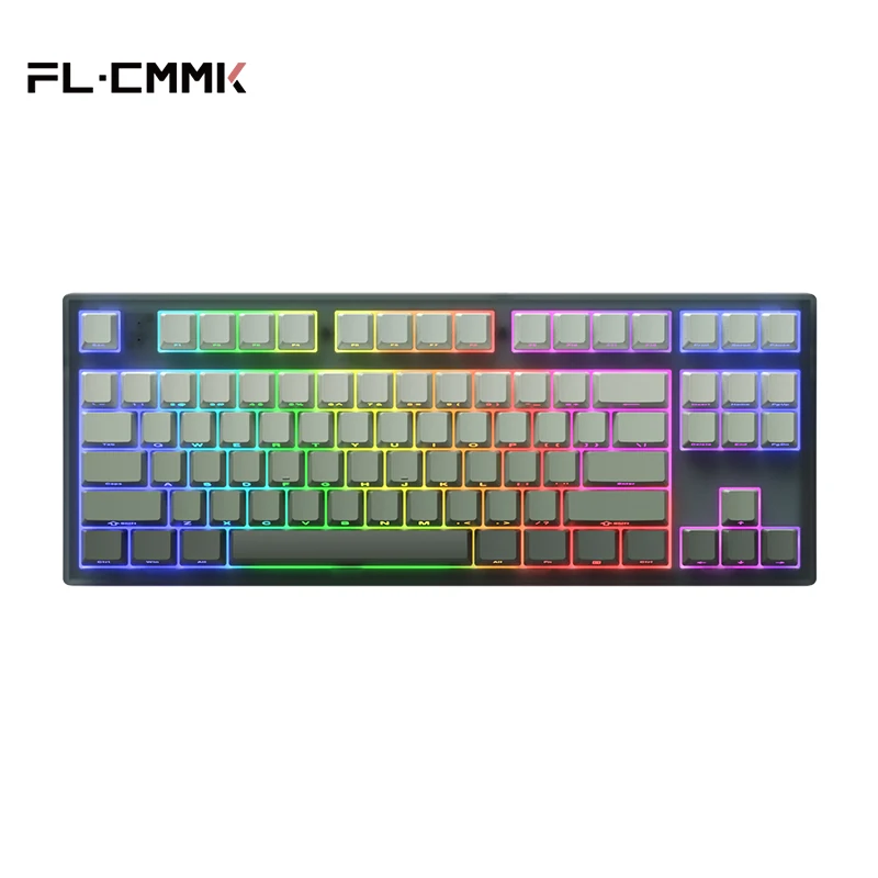 

FL·ESPORTS MK870 Gaming Mechanical Keyboard 87-Key Side Engraved Keycaps Hot-Swappable RGB Backlit Customize Keyboard for Gamer