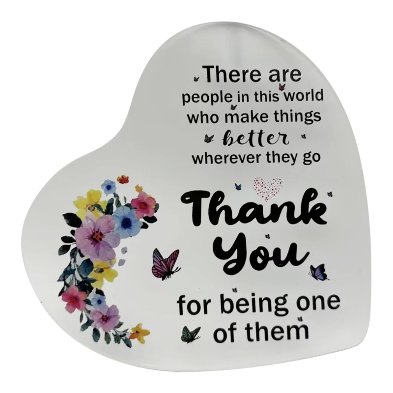 Acrylic Heart Plaques,Thank You Gift for Woman Friend, Coworkers Teacher Appreciation Card Gift For Woman Dropsale