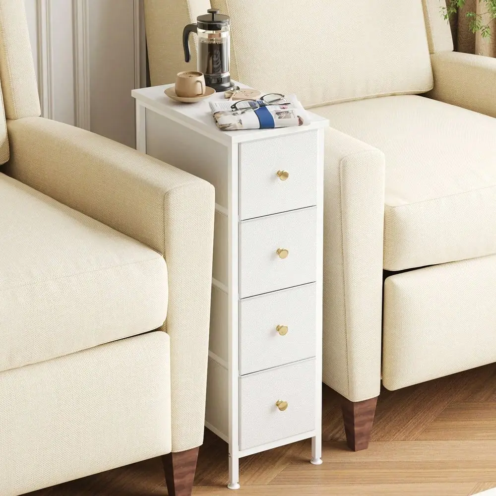 Narrow Storage Cabinet, Dresser With 4 5 Drawers, Slim Fabric Dresser Storage Tower For Small Spaces, Black Dresser With Steel