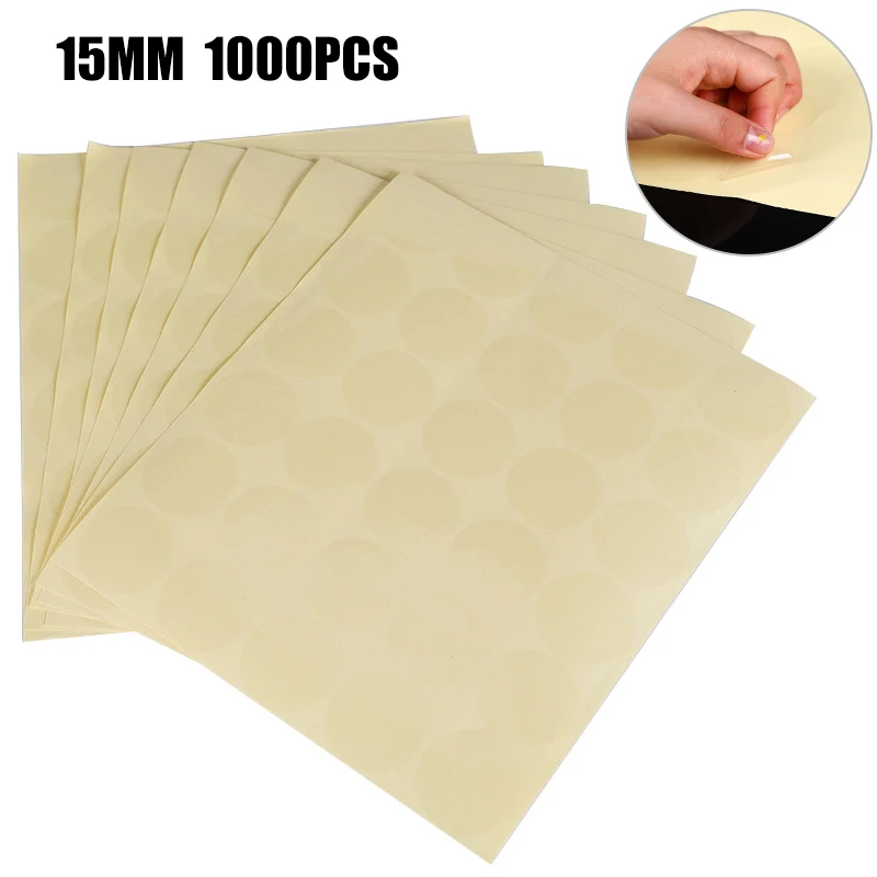 1000 15MM clear round sticker round transparent labels circle PVC Sealing labels