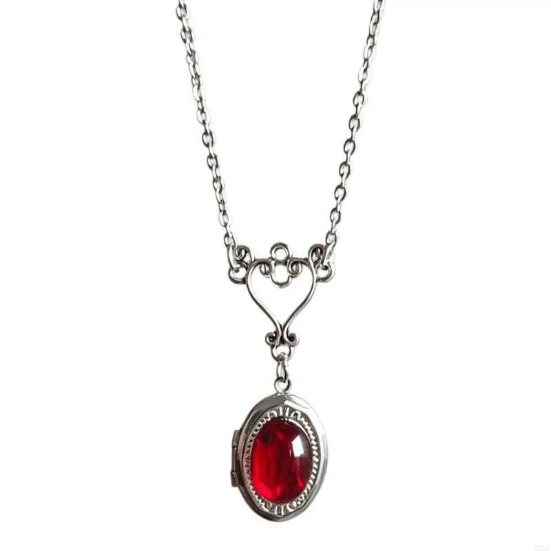 72XE Ornate Drop Necklace with Link Chain for Punk and Gothic Outfit Styling