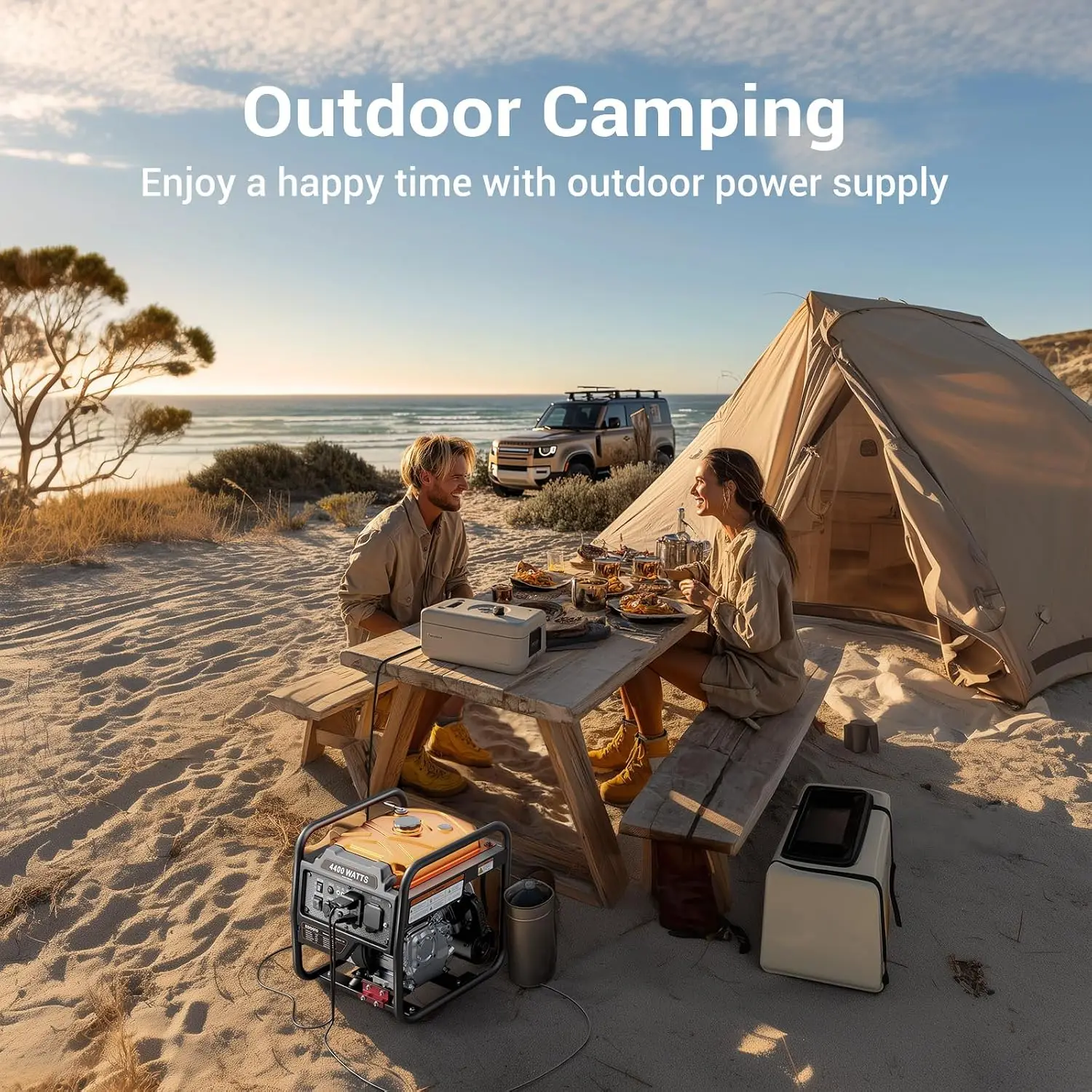 4400W Open Frame Gas Inverter Generator, RV Ready 30A Outlet, ECO Mode Emergency Home Backup, Customized