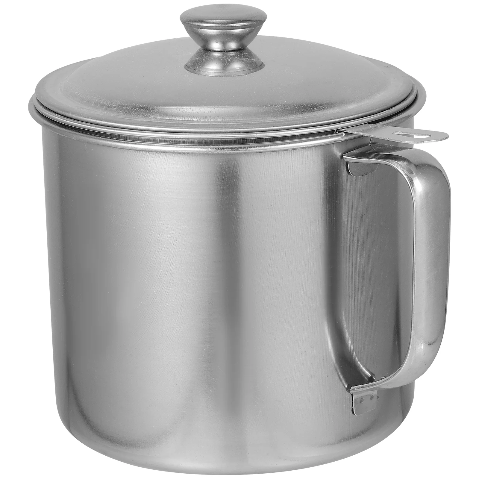 

1pc Stainless Steel 1.4L Container Filter Net For Kitchen Grease Storage Oil Strainer Pot Practical Oil Can Easy Clean Smooth