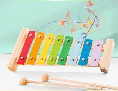 Houten octaaf handpercussie-instrument voor kinderen, intellectuele percussie voor kinderen, muziek speelgoed xylofoon