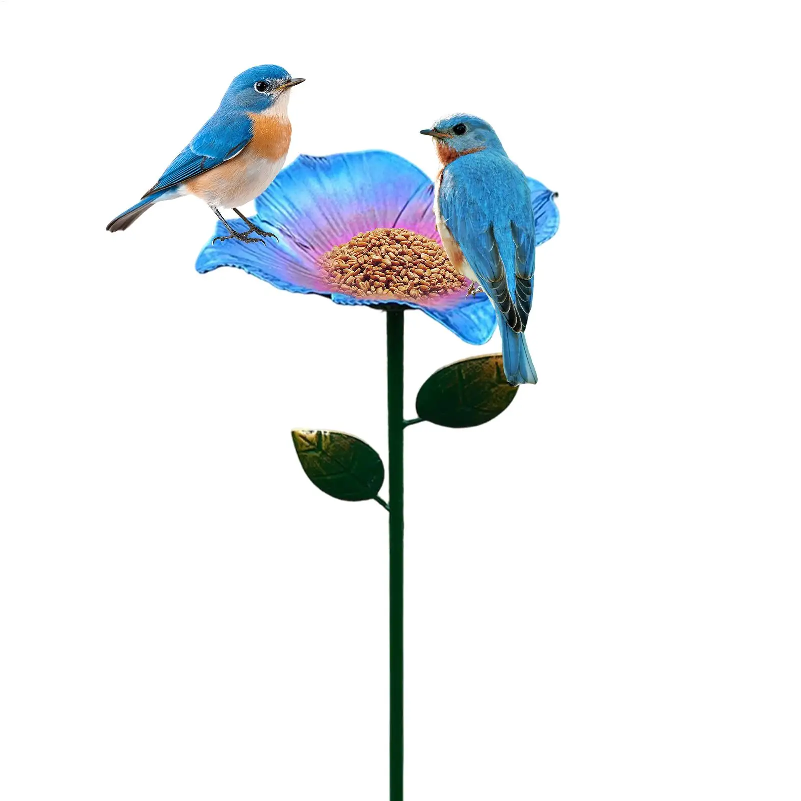 

Металлическая поилка-фонтан для пчел в виде цветка с бабочкой для сада, двора, веранды, газона