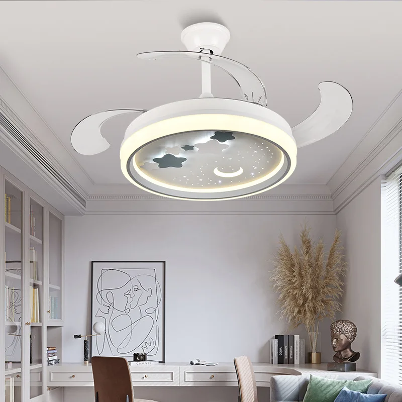 

Современный минималистичный невидимый вентилятор, новинка 2025 года, потолочный вентилятор, светильник для дома, гостиной, столовой, спальни, умный вентилятор, люстра