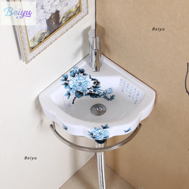 

Household wall-mounted washbasin Wall-mounted washbasin Small apartment corner washbasin Small mini triangular basin