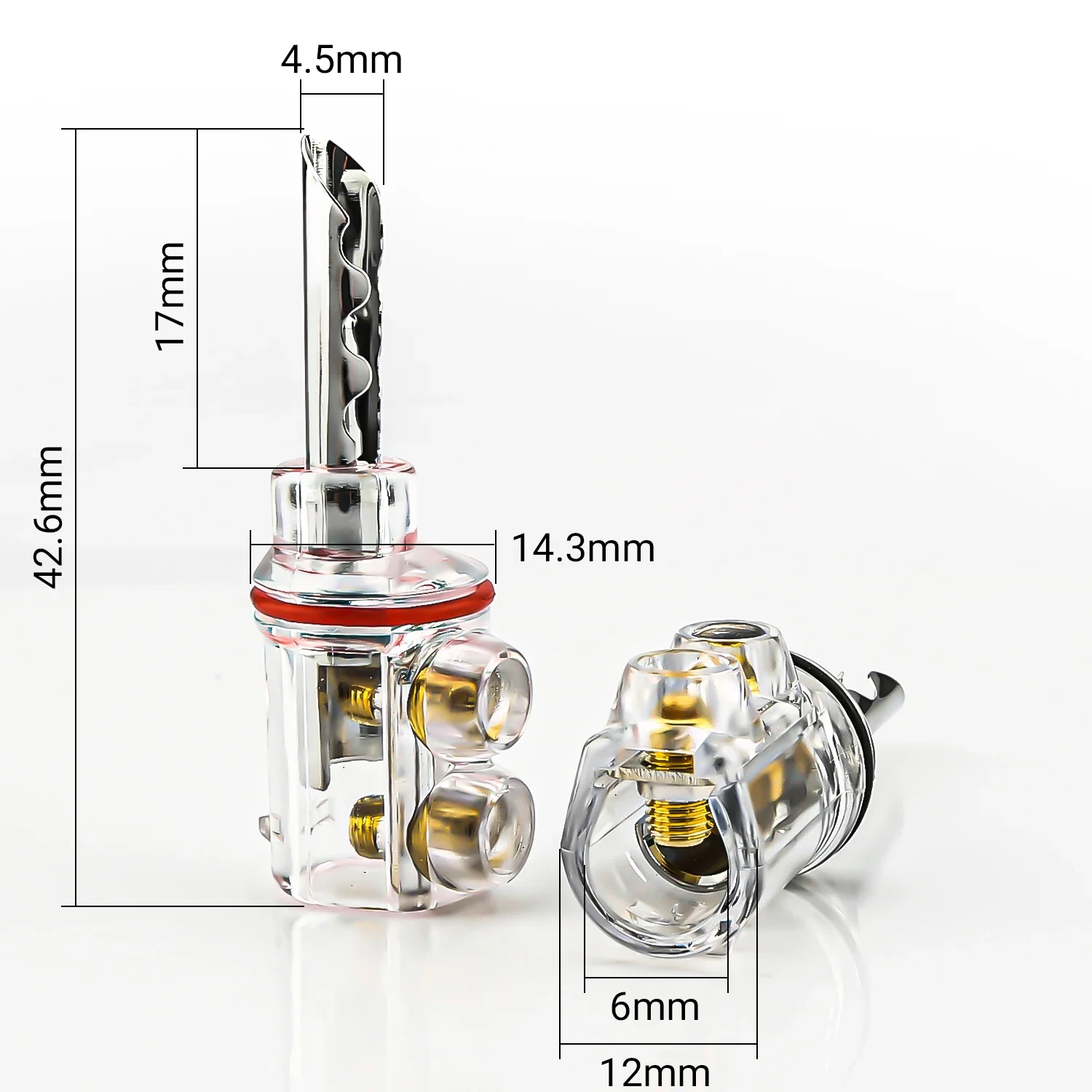 Audiocrast 4Pcs Rhodium Gold Plated BFA Banana Plug HiFi Audiophile Speaker Cable Connector for Amplifier