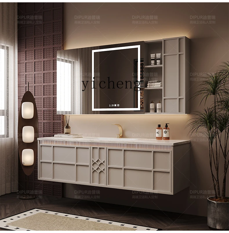 TQQ bathroom cabinet combination oak washbasin washbasin toilet high-end villa washstand