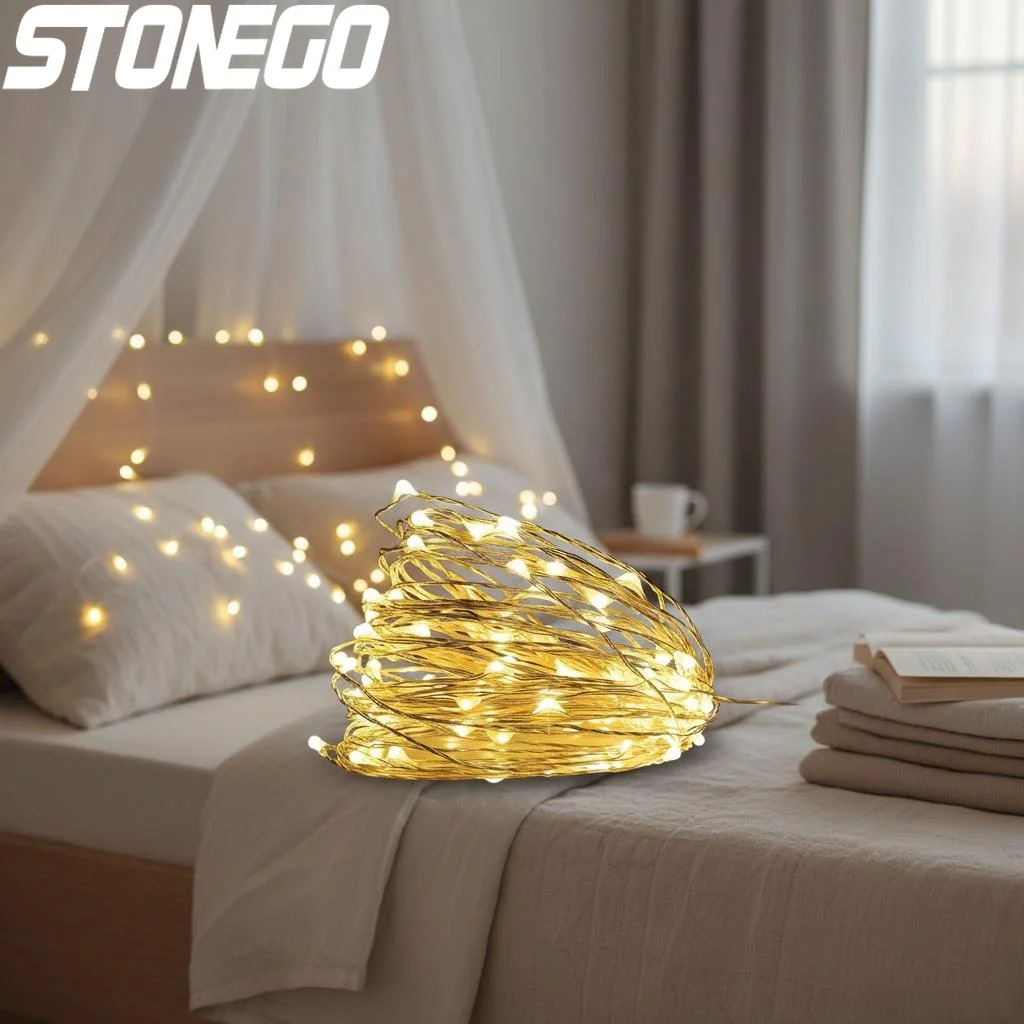 

10-метровые USB-гирлянды, разноцветные, в виде звезд, на гибкой медной проволоке, светодиодные, для декора дома, спальни, вечеринок, свадеб