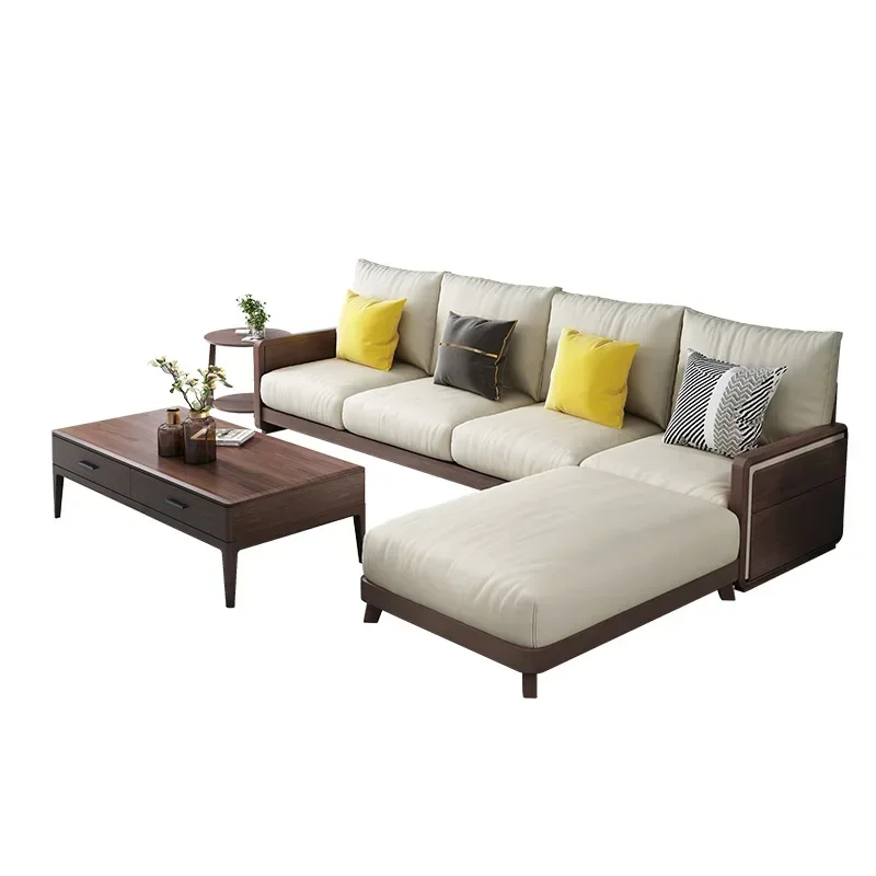 Nordic Solid Wood Sofa for Living Room Premium Quality Smooth Surface Easy Installation Long Lasting Durable Build