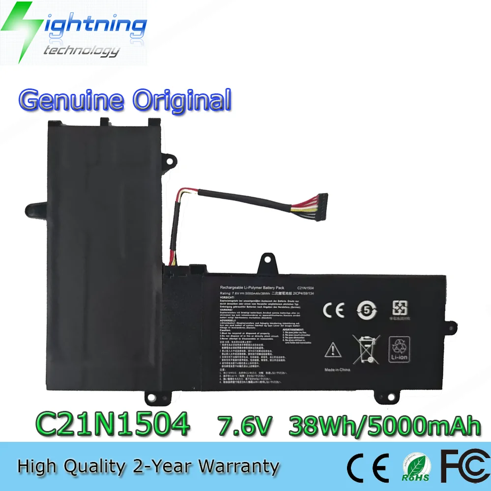7.6V 38Wh C21N1504 Genuine Notebook Battery for ASUS Eeebook Flip E205SA TP200S TP200SA C21N1504