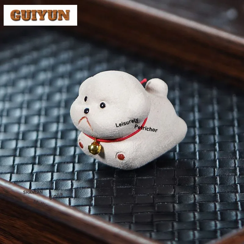 

Исин фиолетовый глиняный щенок, чайный питомец, традиционный цветочный горшок, ландшафтный дизайн, чайная фигурка, игрушки, чайная статуя, коллекция украшений