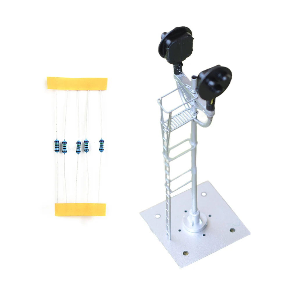 Model Railway White Lamp Post Street Light Tri-lights Block Signal Light OO/HO Scale Railroad Train Model Building Landscape