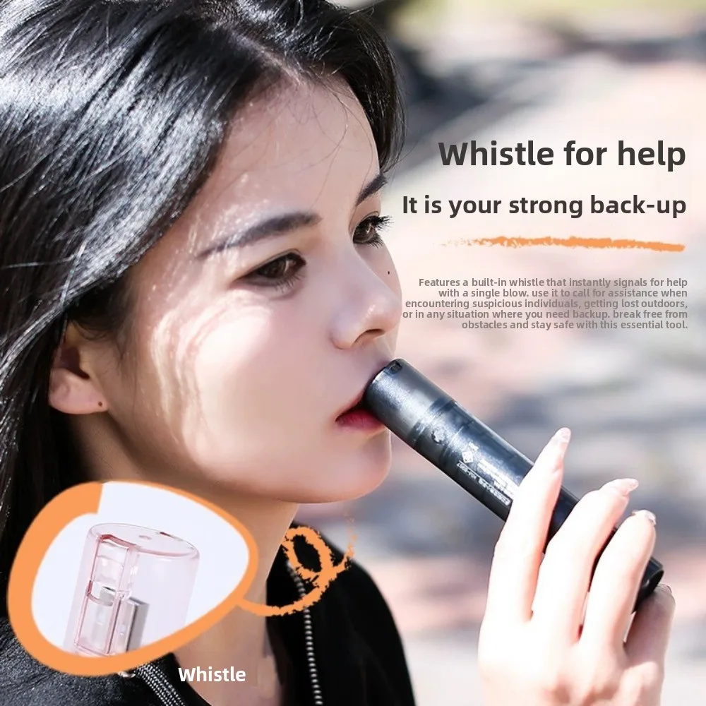 

With Whistle LED Emergency Flashlight Rechargeable Small Outdoor Survival Flashlight High Brightness Long-range