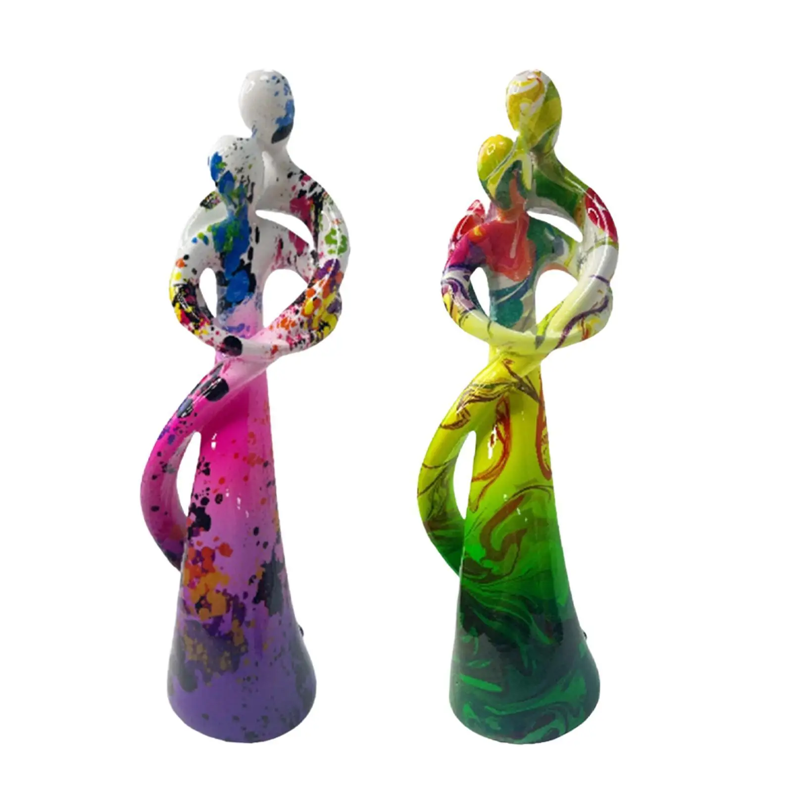 Hugging Couple Figurine Abstract Lover Statue Valentine Decoration Modern Party Supplies Artwork Resin Sculpture for Home