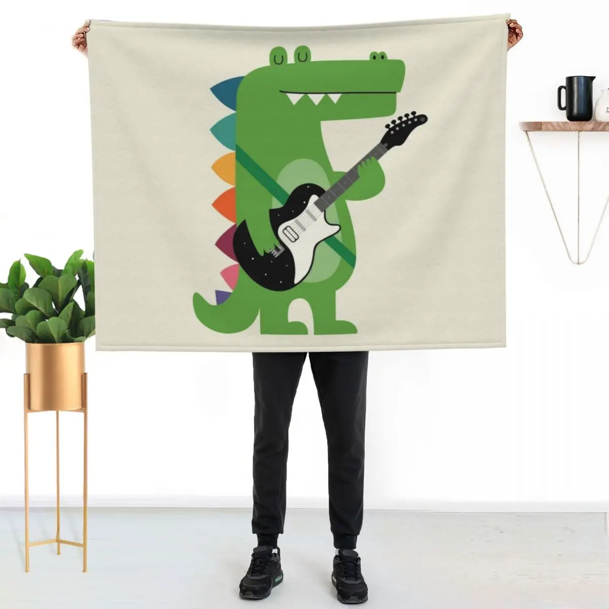 

Croco Rock Throw Blanket Soft Warm Blanket Gift for Men Women Adults