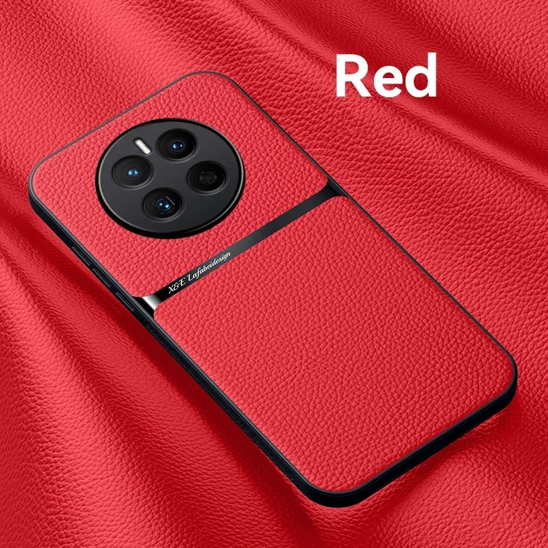 

Кожаный чехол для телефона Huawei Mate 60 40 50 30 Pro со встроенным металлическим листом и полной защитой объектива, мягкие силиконовые чехлы на заднюю панель