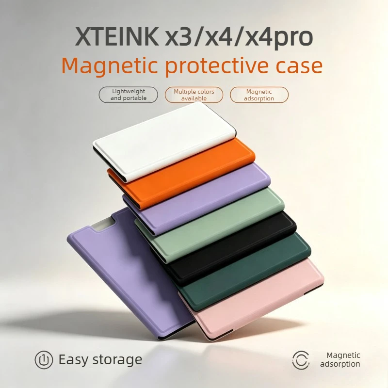 E-Book Case for XTEINK X3 X4 X4Pro E-ink Reader Magnetic Protective Case Anti-fall Shockproof Flip Cover Protective Shell Gifts