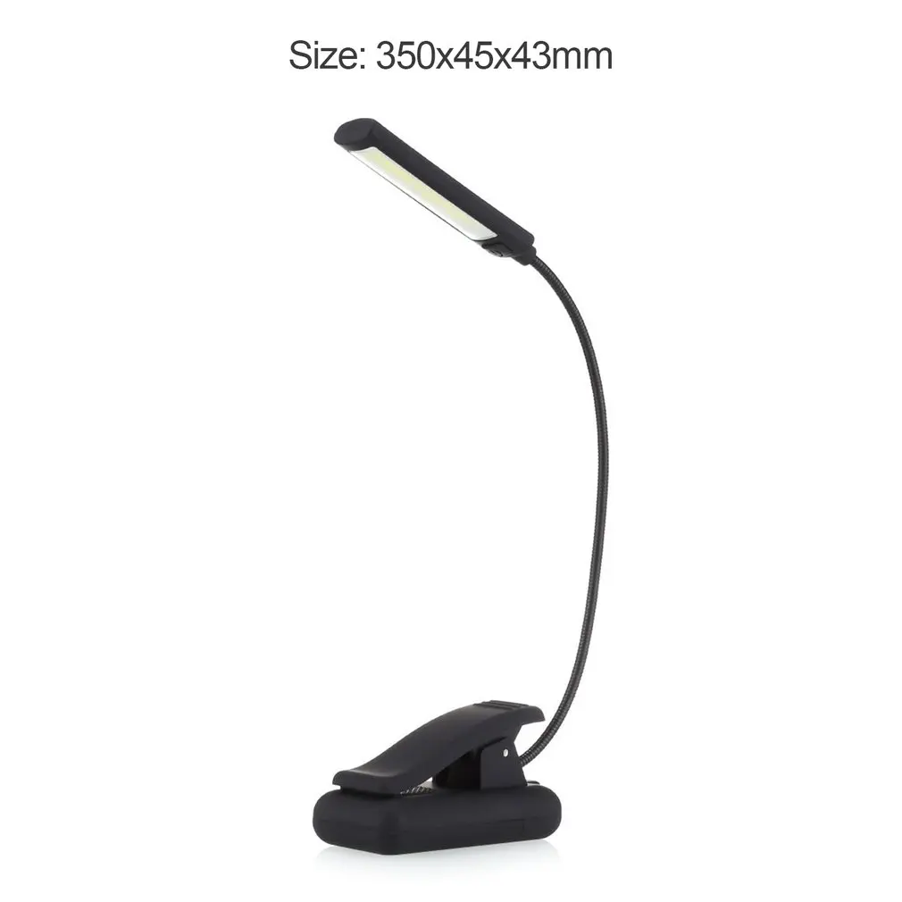 Lampu LED 6W COB fleksibel, lampu klip baterai USB pada buku, membaca, lampu LED 6W COB, lampu berdiri lengan fleksibel, untuk Laptop Notebook, bekerja, lampu malam portabel