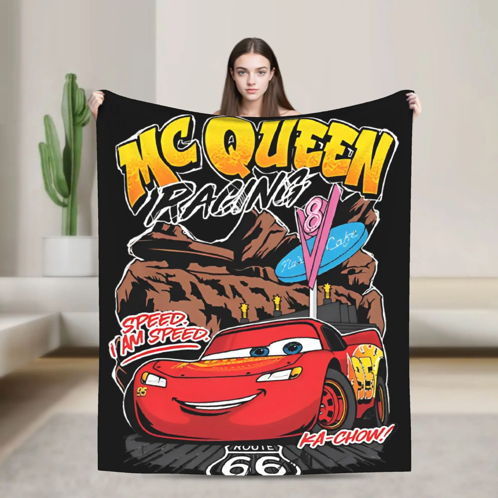 

Lightning Mcqueen Wool Blanket Funny Catoon Awesome Throw Blankets for Home 200x150cm Plush Thin Quilt