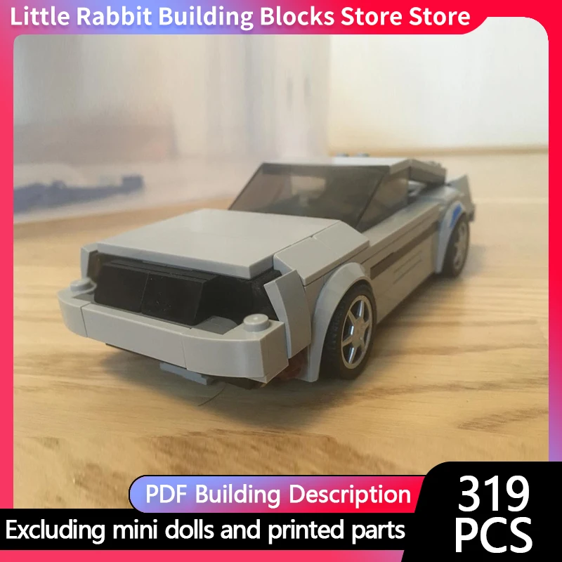 Popular Movie City Car Model MOC Building Bricks DMC-12 Sports Car Modular Technology Children Holiday Gifts Assemble Toys Suit
