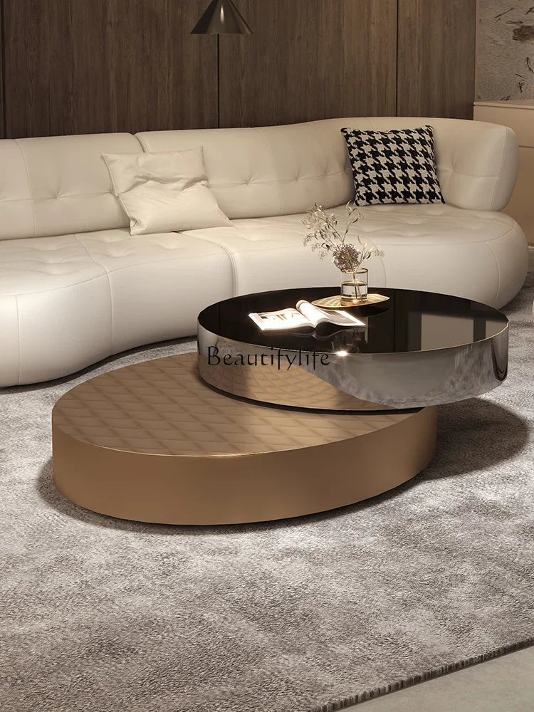 

Light Luxury 360 Degrees Rotating Coffee Table Modern Minimalist Living Room Advanced Creative New Tea Table