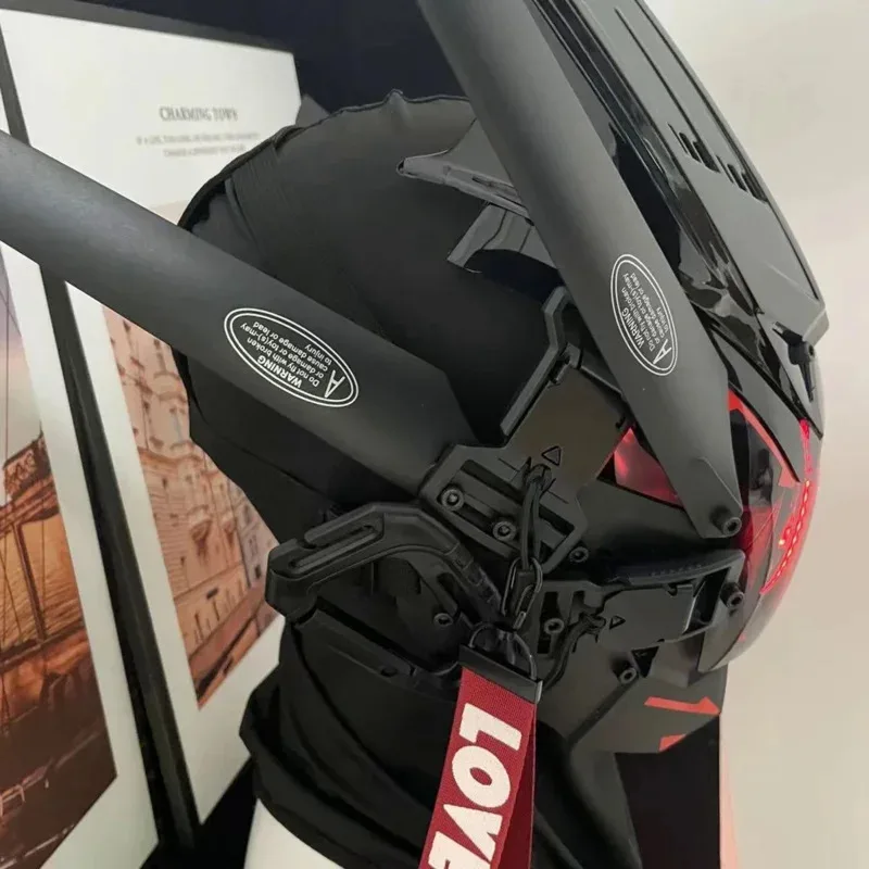 Máscara Cyberpunk LED hecha a mano, máscara de Cosplay facial personalizada, casco de ciencia ficción, juguetes de fiesta para hombres y mujeres