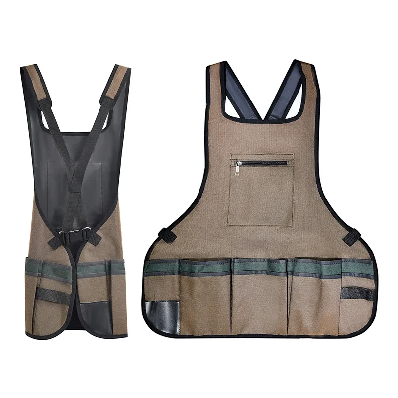 Garden apron multi-pocket mobile phone bag storage industrial waterproof and wear-resistant thickened Oxford cloth gardening