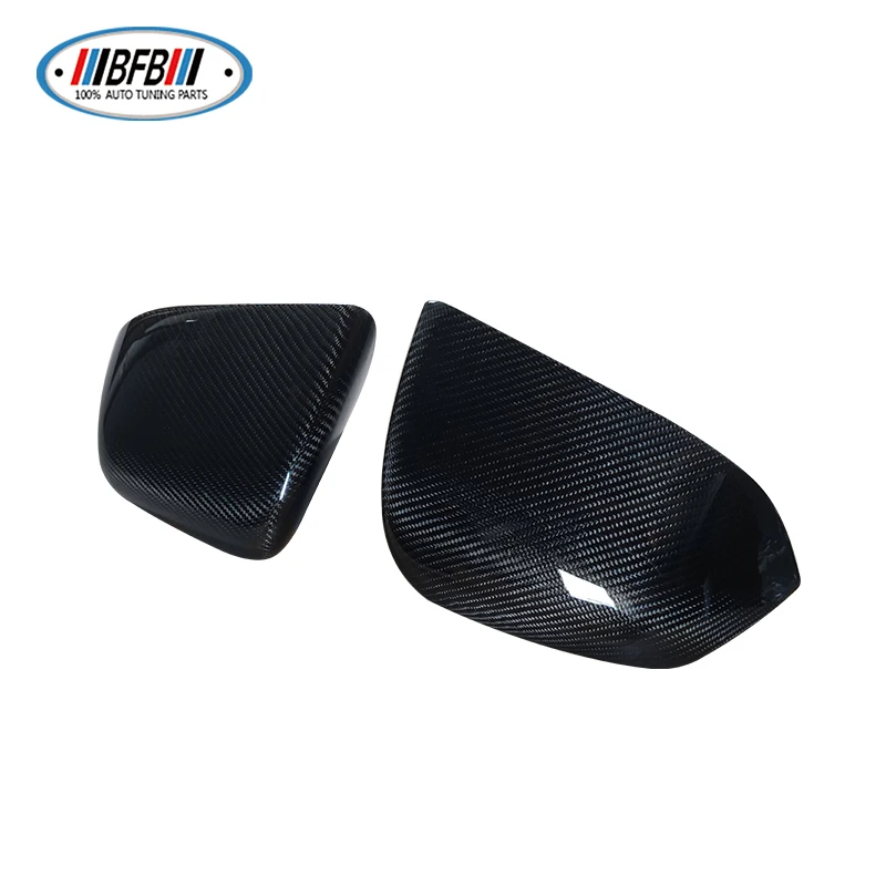 

Glossy 2x2 Dry Carbon Fiber Mirror Cover For Tesla Model Y 2020-2021 Exterior Side Rear View Caps Reverse Case