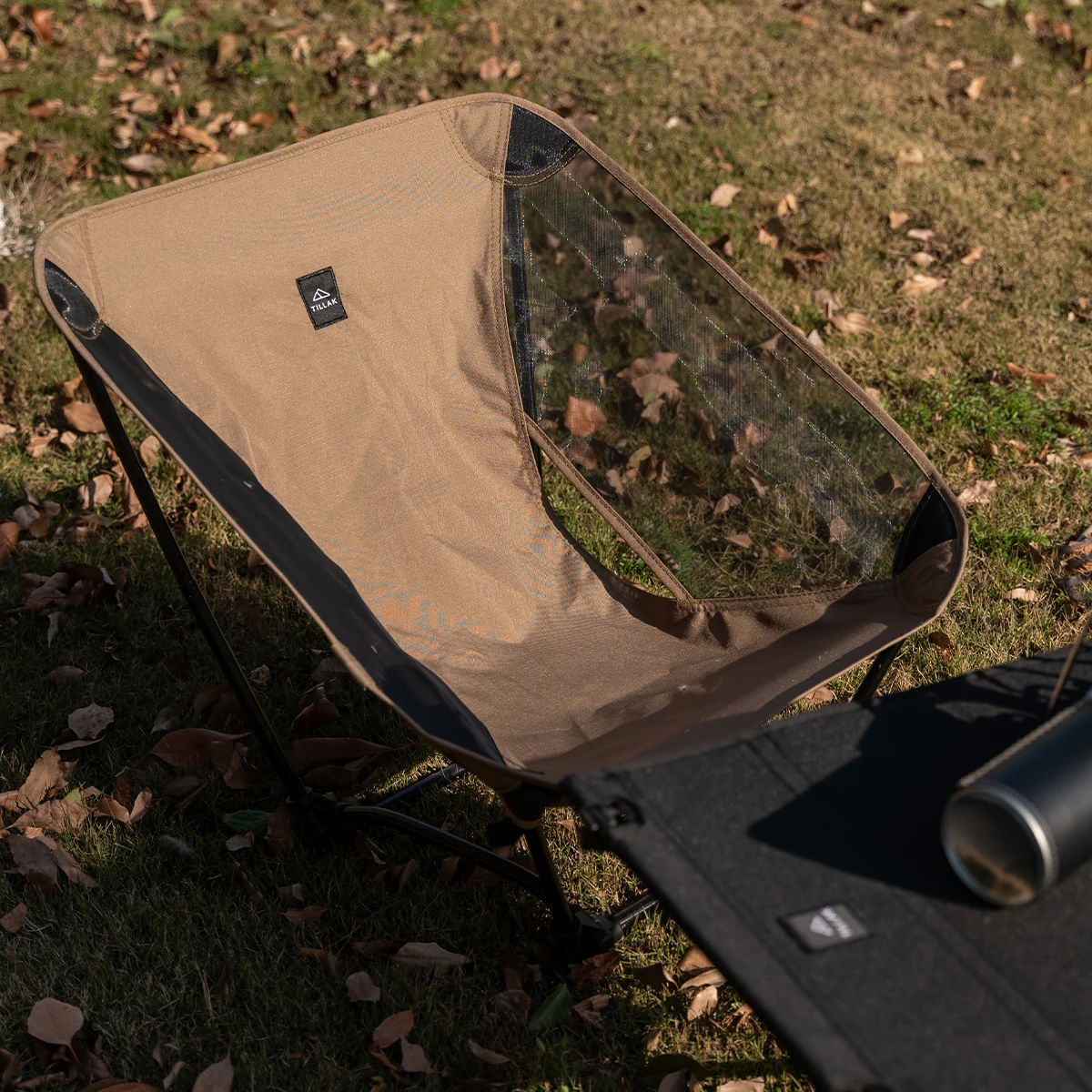 Tillak Hiking Ground Chair, Outdoor Camping Moon Chair SOLO Lightweight Ground Chair Ultra Light 55X58X50CM 0.65kg