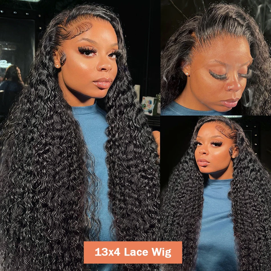 

30 34 Inch Deep Wave 13x4 4x4 HD Lace Front Human Hair Wigs 250 Density PrePlucked Lace Wig Brazilian 360 Full Lace Frontal Wig