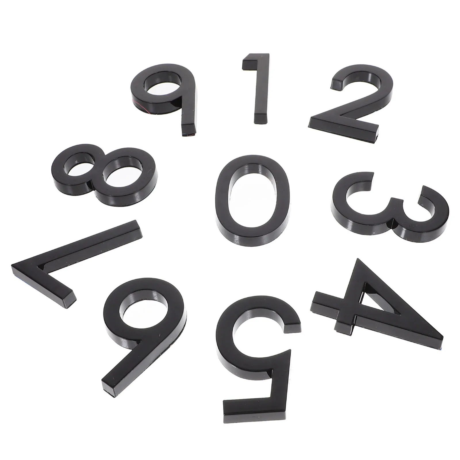 10Pcs Door Number Sign Durable ABS Resin Creative Number for Outdoor Indoor Apartment Address