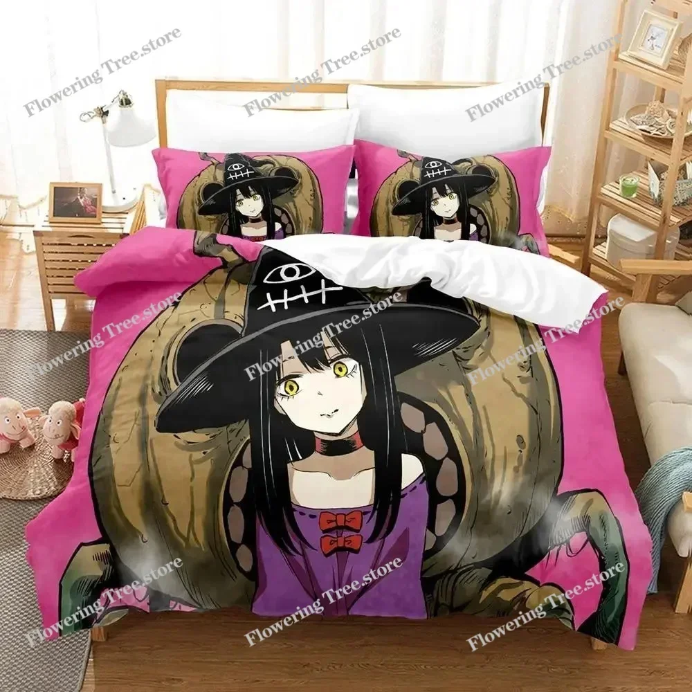 Anime Mieruko-chan The Girl Who Can See Them Bedding Set Boys Girls Twin Queen Size Duvet Cover Pillowcase Bed Kids Adult029