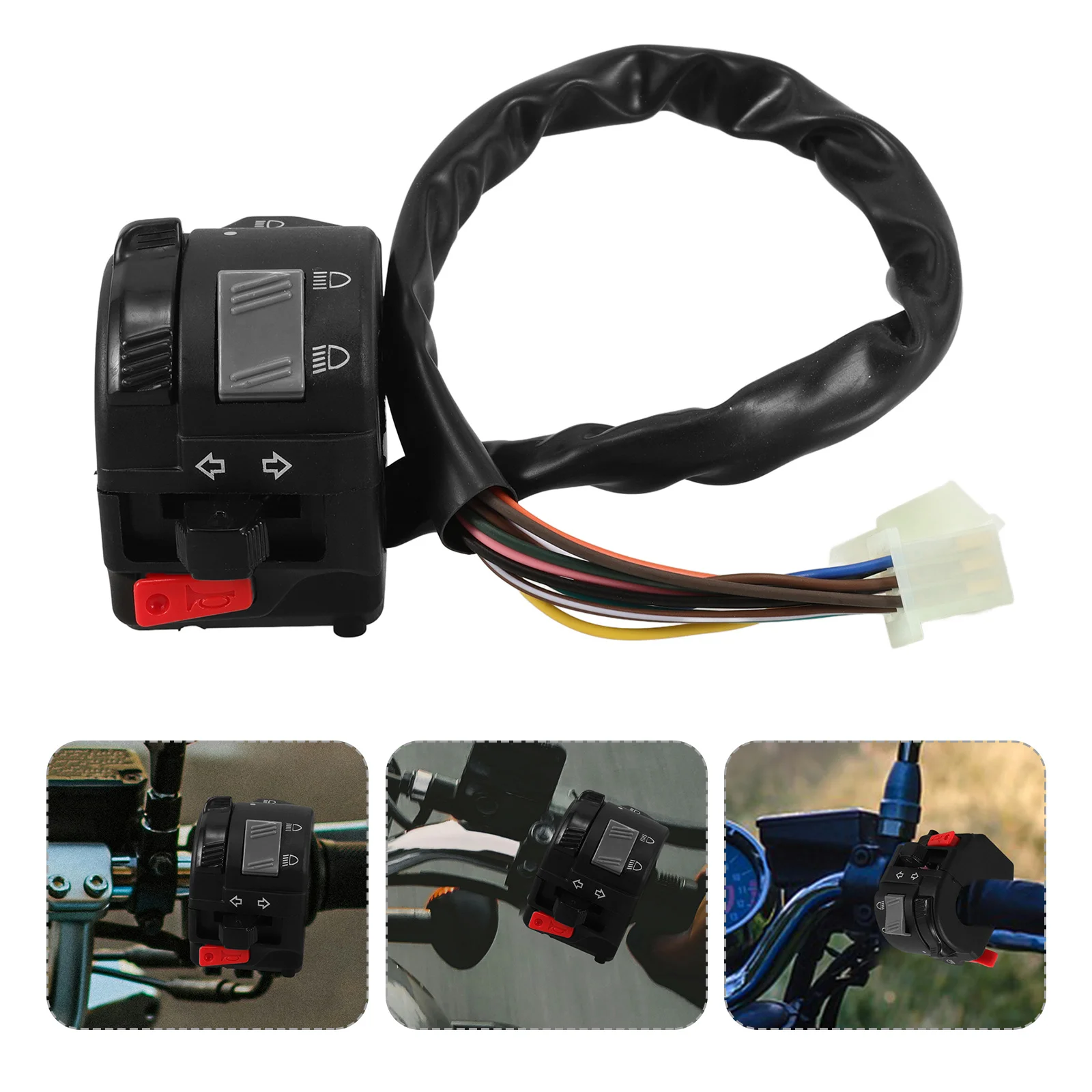 

Efficient Motorcycle Handlebar Switch 22mm Tuning Light Headlight Horn Multifunctional Touch Sensitive Turn Signal Switch