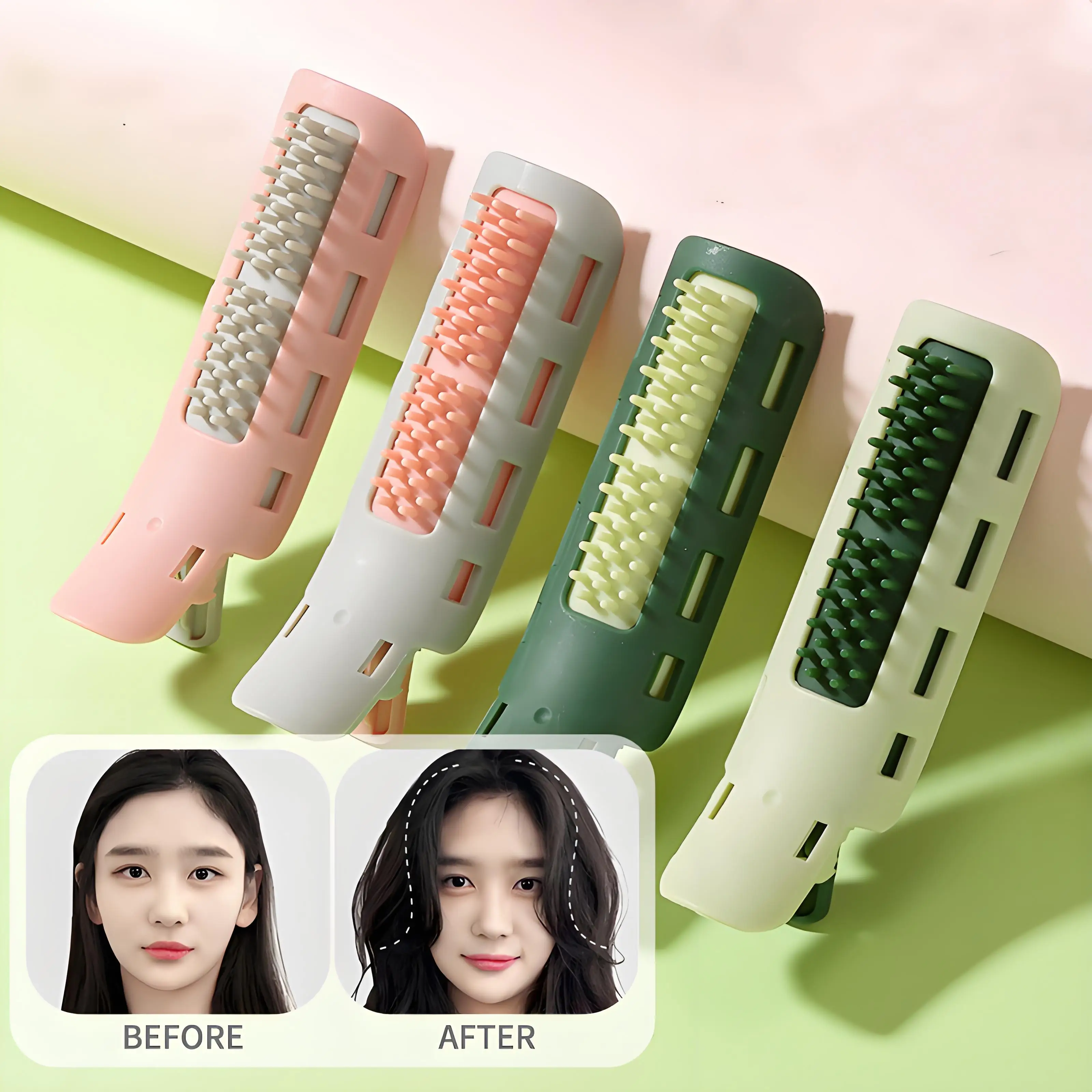 2pc Self-adhesive Fluffy Hair Hairclip Salon Hairdressing Curler No Heat Natural Curling Hook Clip Bangs Hairpin Diy Curling Rod