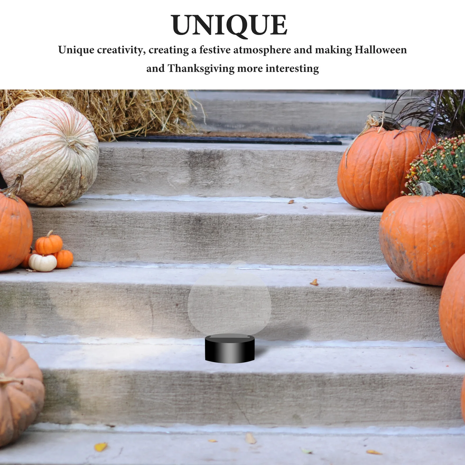 4 قطع من لوحة إضاءة اليقطين من الأكريليك لتزيين الهالوين وأجواء الحفلات الداخلية غير متضمنة بتصميم واضح #1