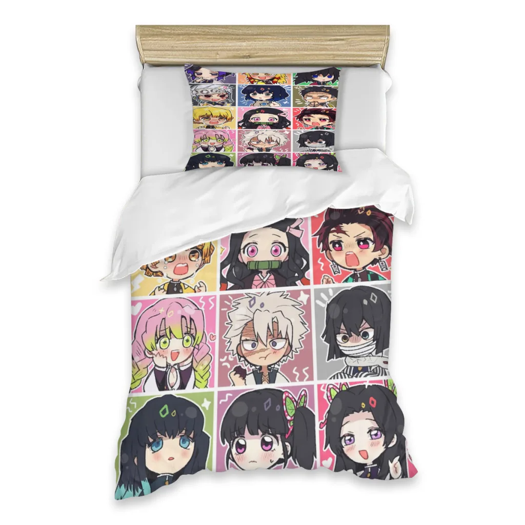 

Demon Slayer Graphic Anime Single Bed Sheets Set Complete Case Single Linen Quilt Cover