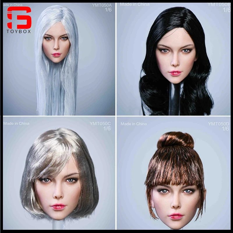 

YMTOYS YMT050 1/6 Beauty Ye Head Sculpt Hair Transplant Head Carving Model Fit 12'' Female Soldier Action Figure Body Dolls