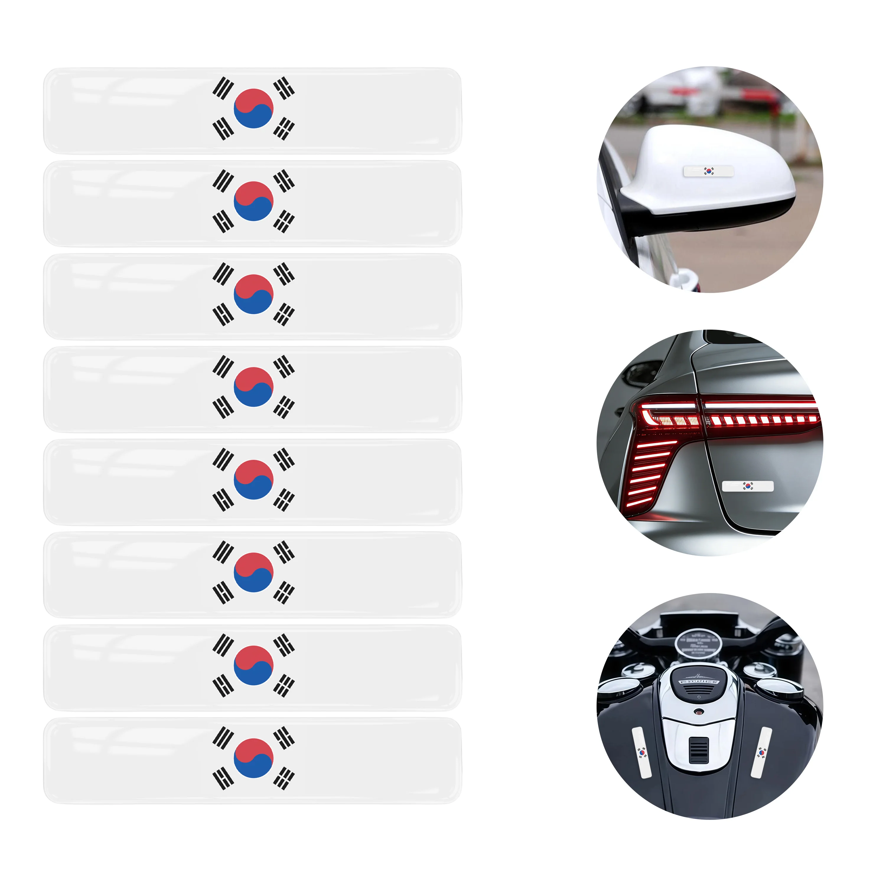 

Набор из 8 3D-гелевых эпоксидных наклеек на автомобиль с дизайном флага Кореи для автомобиля, грузовика, мотоцикла, ноутбука, аксессуары для авто в стиле Pride