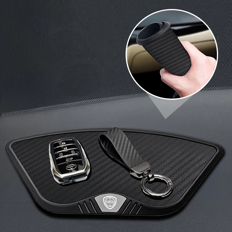 هلام السيليكون شعار السيارة لوحة القيادة سجادة ضد الإنزلاق المضادة للانزلاق وسادة ل Lancia ypsilon دلتا موسا نيرا ثيما STRATOS Y Phedra اكسسوارات #1