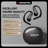 Monster MQO37 Gaming Earphones TWS Bluetooth 6.0 Noise Reduction Sport Headphone HiFi Stereo Music HD Call Headphones for Xiaomi
