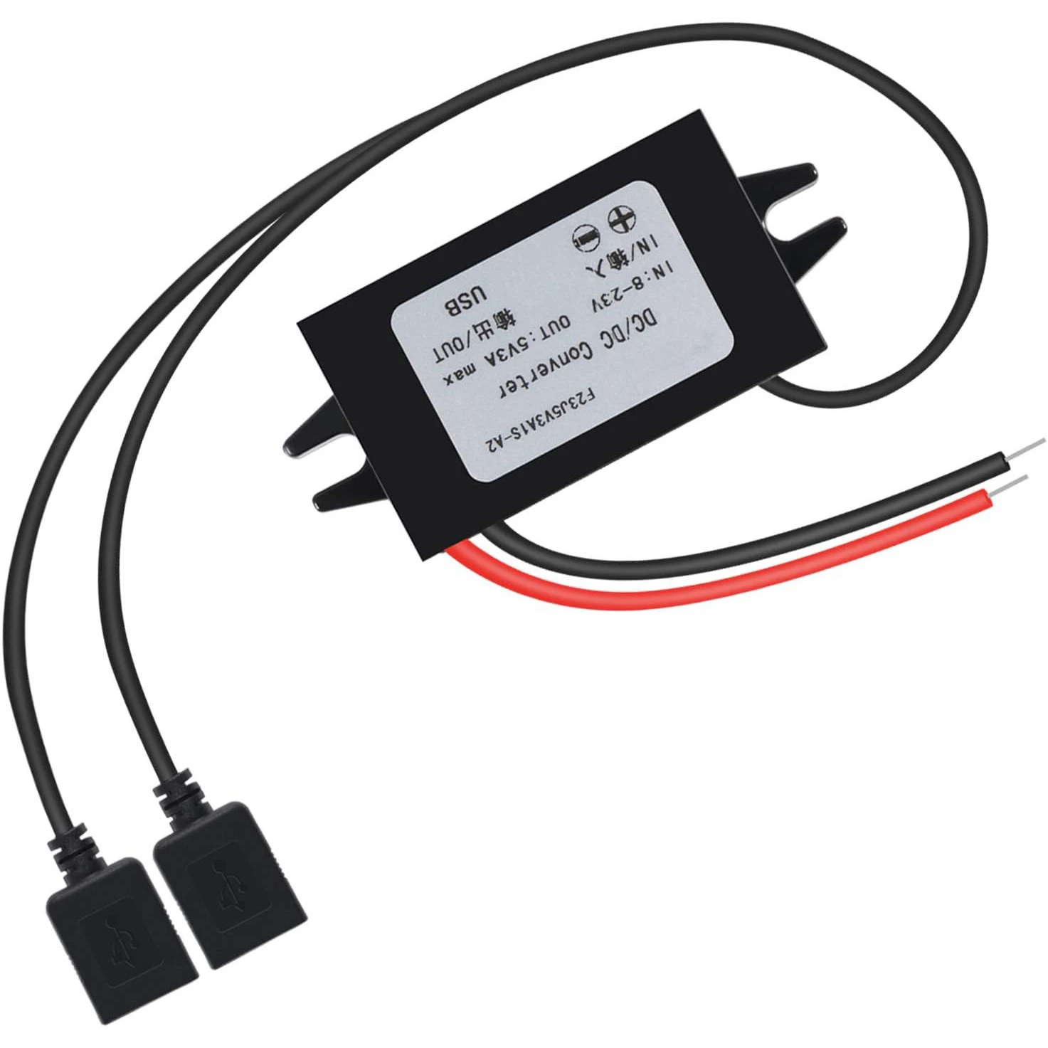 Double USB Car Converter Module 12V to 5V 3A 15W Power Adapter DC to DC Reduced Voltage Regulator Car Power Converter Output