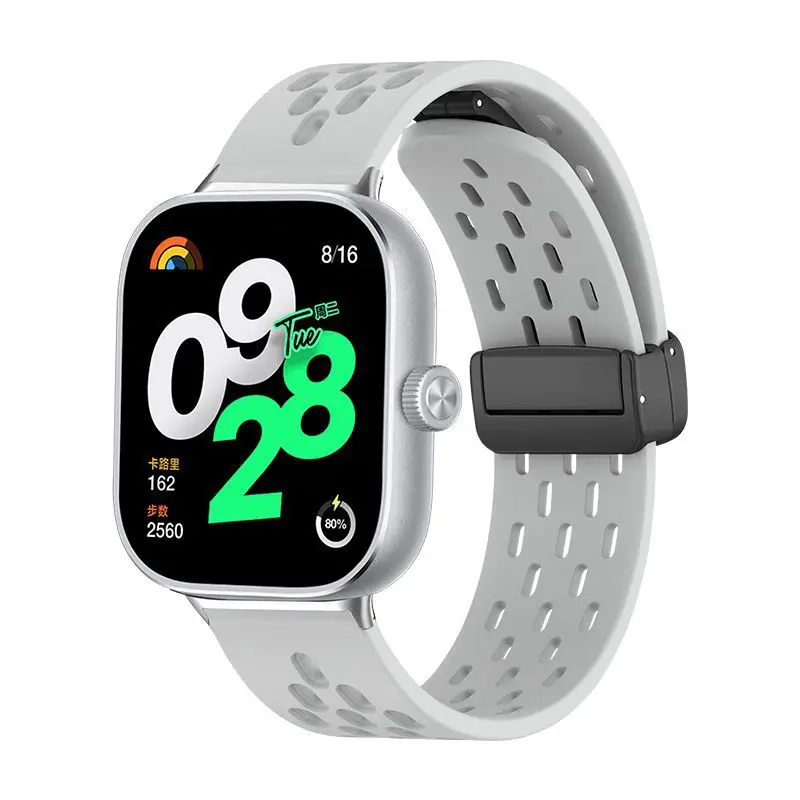 Atmungsaktives magnetisches Sportarmband für Redmi Watch 6 5 4, weiches Silikon-Armband für Xiaomi Mi Band 9 Pro/10 Pro/8Pro Band. – Detail 8